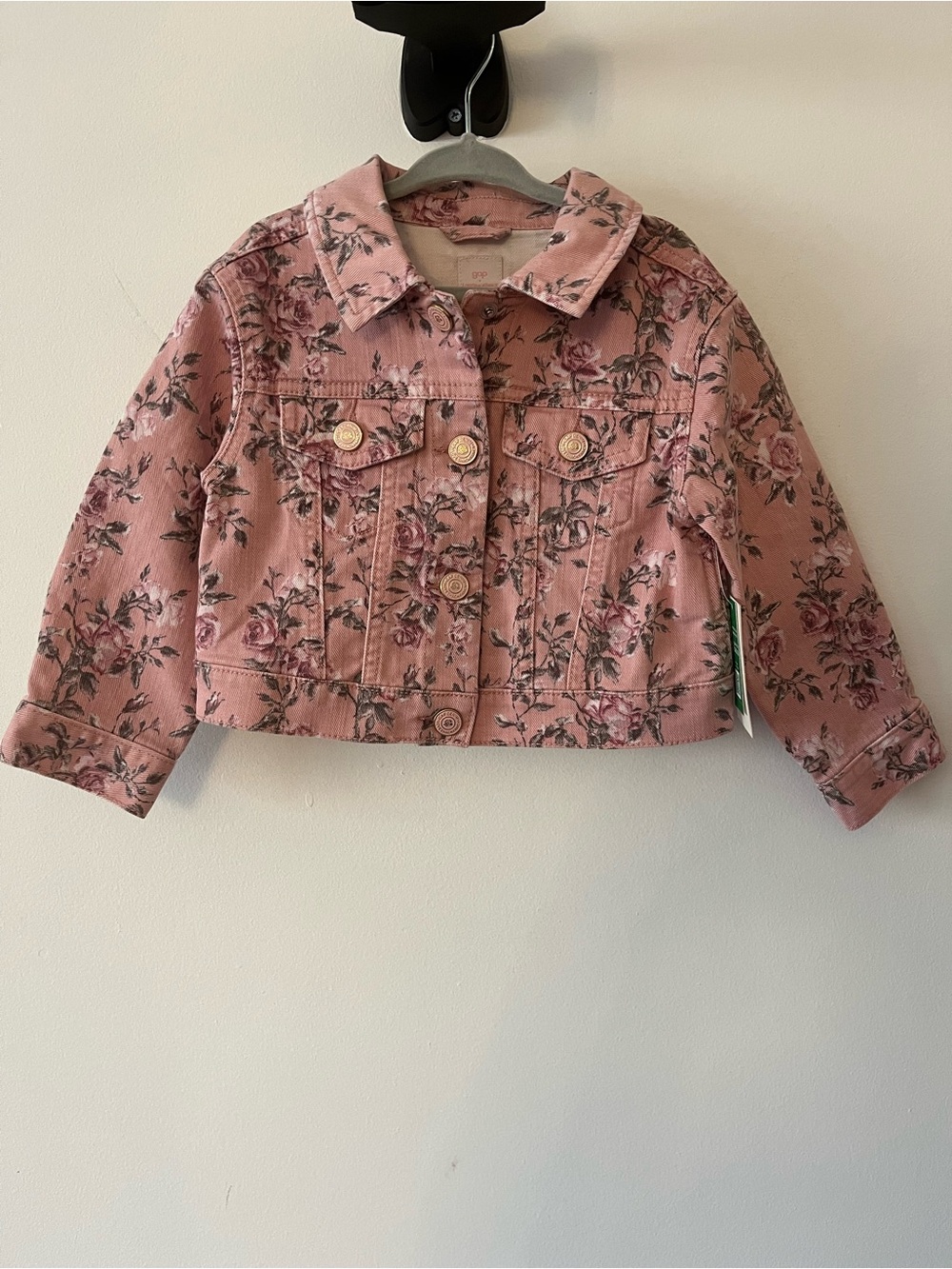 NWT LoveShackFancy x Gap Toddler Pink Floral Denim Jacket Sz 3T